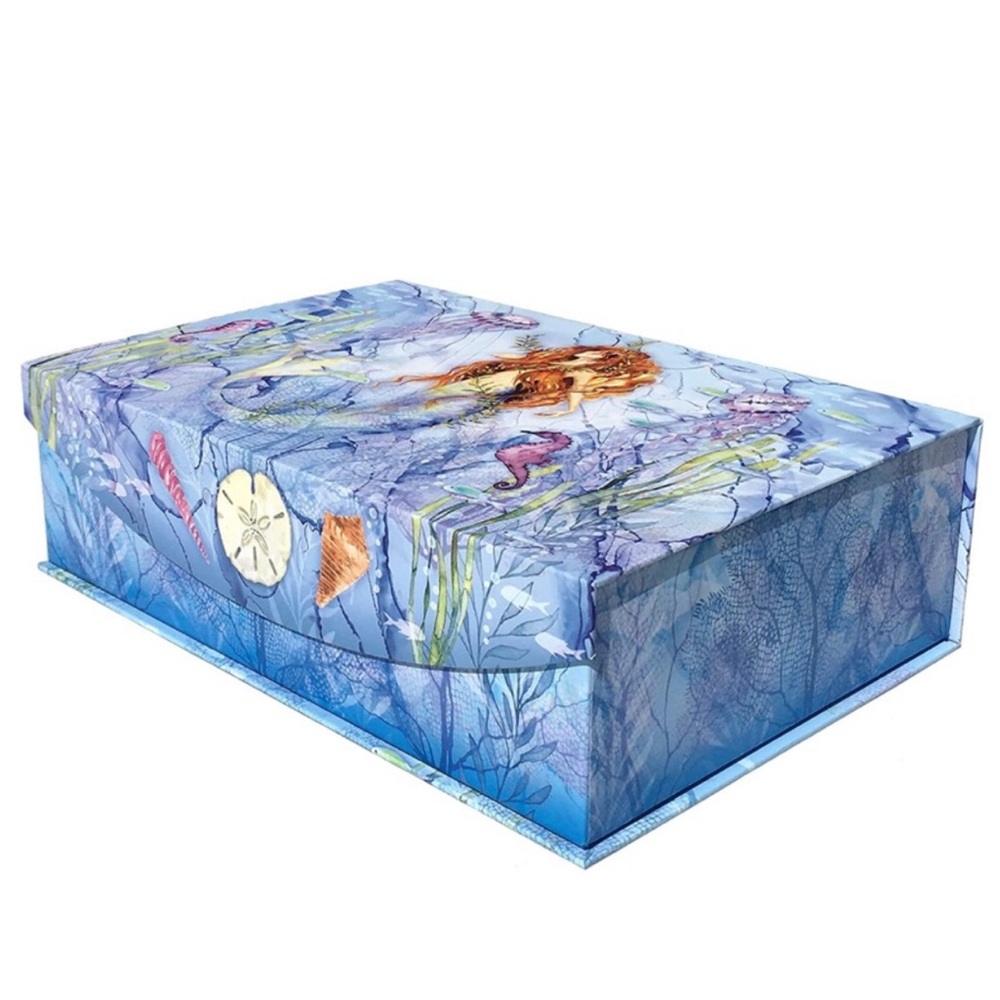 Punch Studio Underwater Mermaids Flip Top Decorative Nesting Box (Medium: 66789)